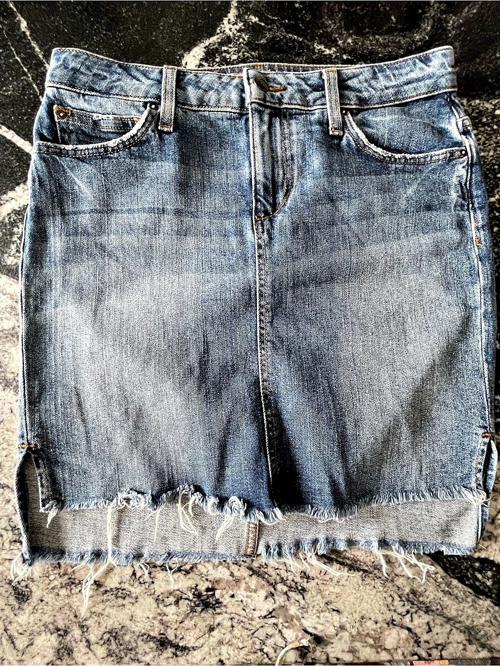 Joe's Jeans Collector's Edition Frayed Denim Jean Skirt Waist 26